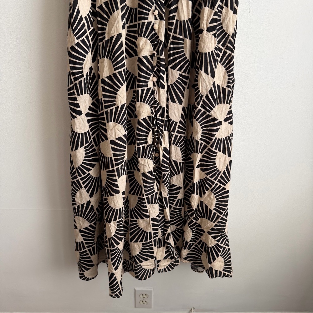 Anthropologie Women's Katerina Maxi Midi Dress Size Medium Cotton V Neck - Picture 5 of 11